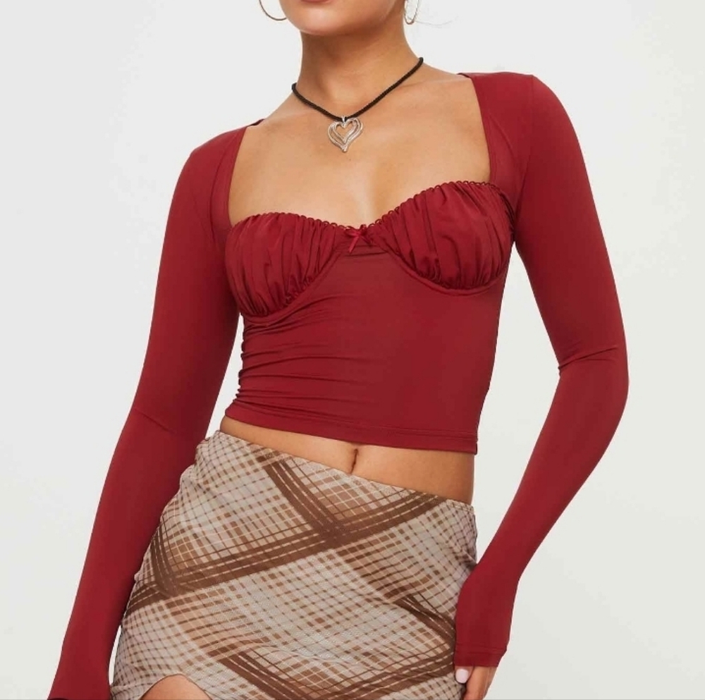 Princess Polly NWT Red Long Sleeve Top Size 12